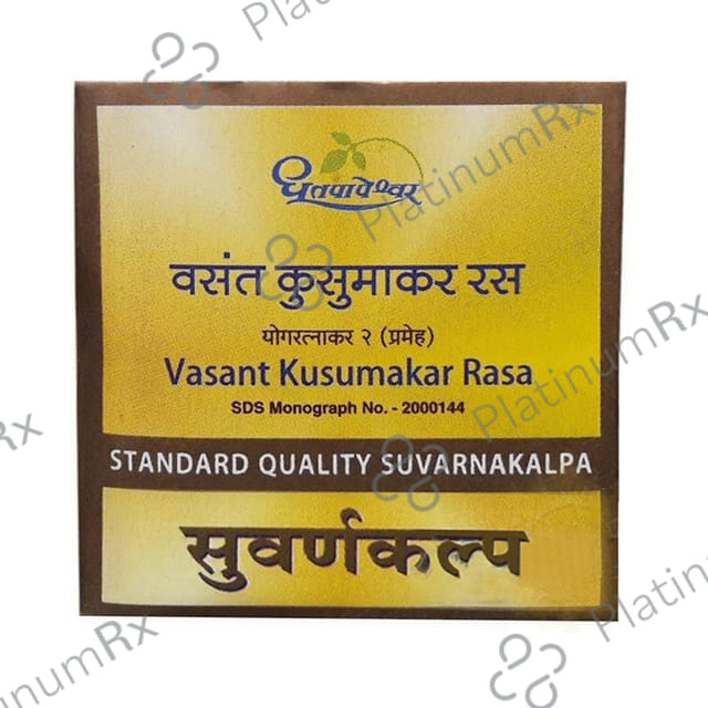 Dhootapapeshwar Vasant Kusumakar Ras Standard Quality Suvarnakalpa Tablet 10 tablets