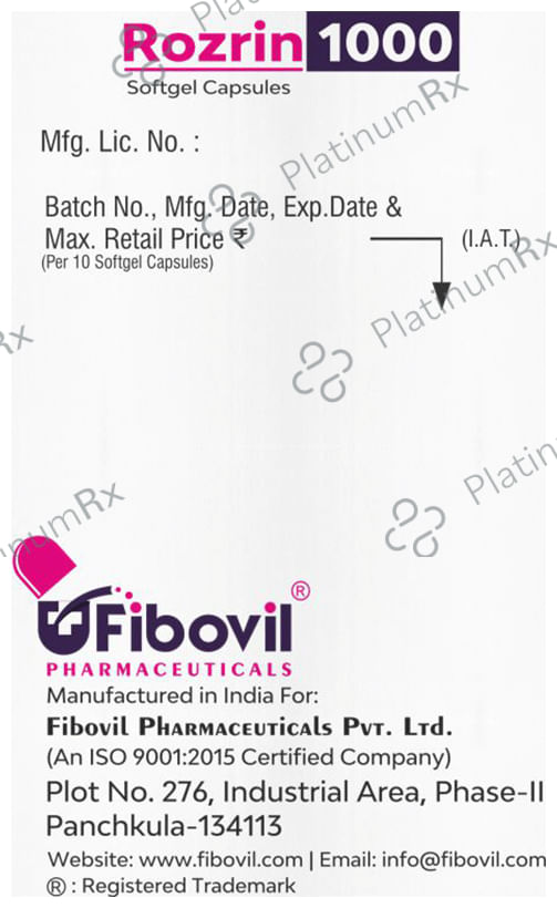 Rozrin 1000/150mg Softgel Capsule 10s