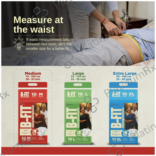 B Fit Economy Adult Diaper Medium 10s