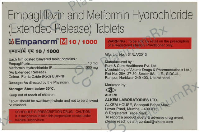 Empanorm M 10/1000mg Tablet 10s
