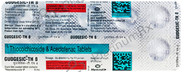 Gudgesic TH 100/8mg Tablet 10s