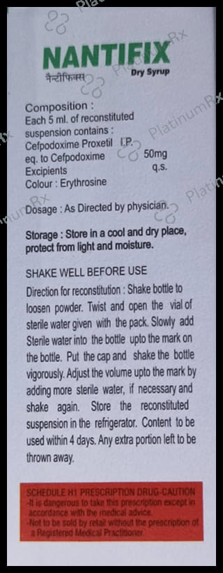 Nantifix 50mg Dry Syrup 30ml