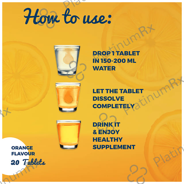 Eur Health Vitamin C Effervescent Tablet Orange