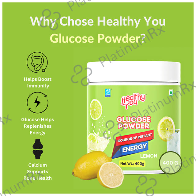 Healthy You Glucose Instant Drink with Vitamin C Lemon Powder 400 gm