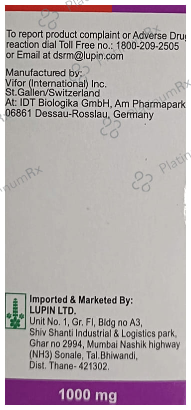 Ferinject 1000mg Injection 20ml