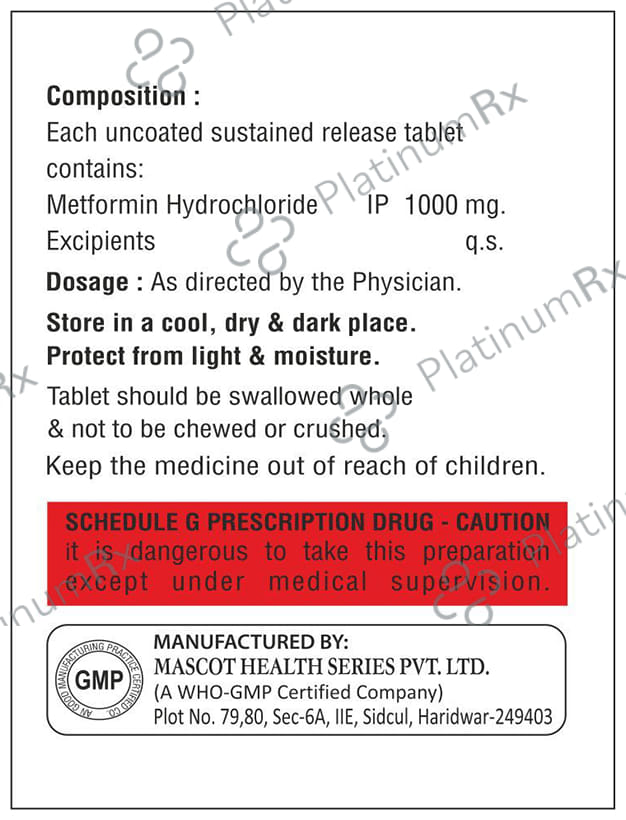 Mendformin 1000 SR Tablet