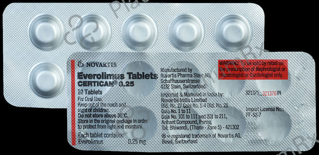 Certican 0.25mg Tablet 10s
