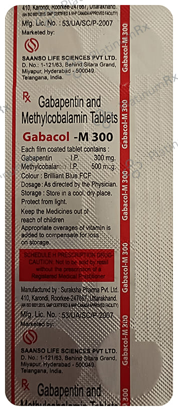 Gabacol M 300mg Tablet 10s