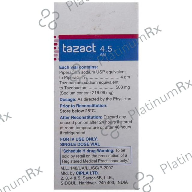 Tazact 4000/500mg Powder for Injection 1s