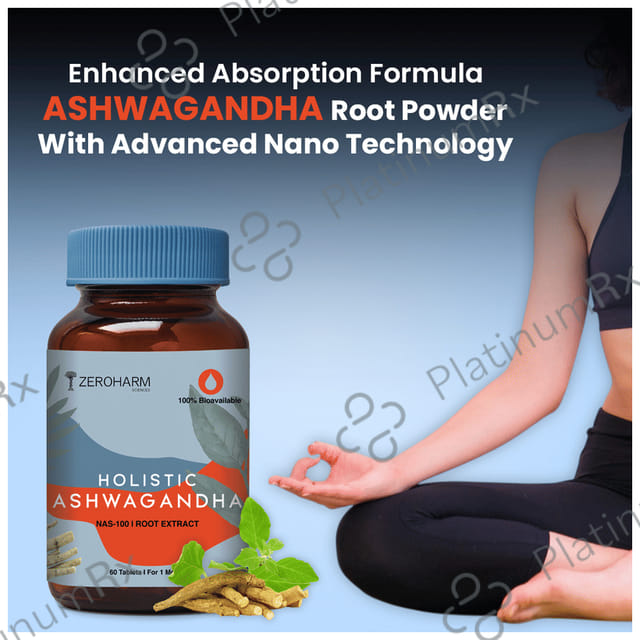 Zeroharm Sciences Holistic Ashwagandha Tablet for Stress Relief, Improves Performance and Immunity