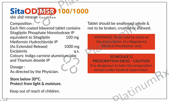 Sita OD MSR 100/1000 Tablet ER 10s