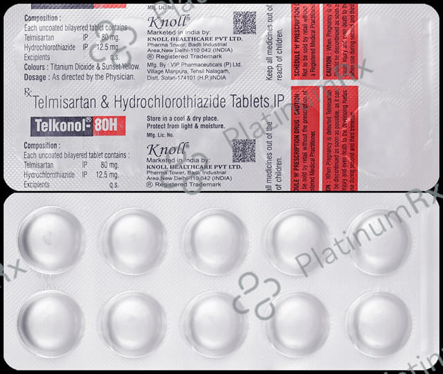 Telkonol 80H 80/12.5mg Tablet 10s