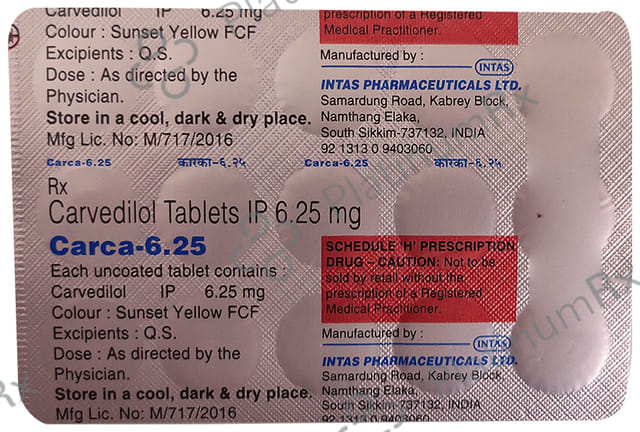 Carca 6.25mg Tablet 15s