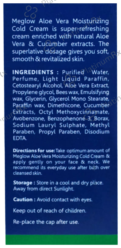 Meglow Aloevera Moisturizing Cold SPF 15 Cream 50gm