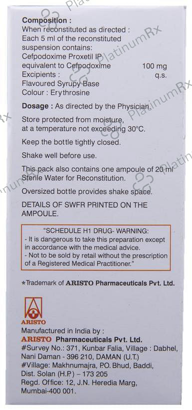 Monocef-O 100 Powder for Oral Suspension