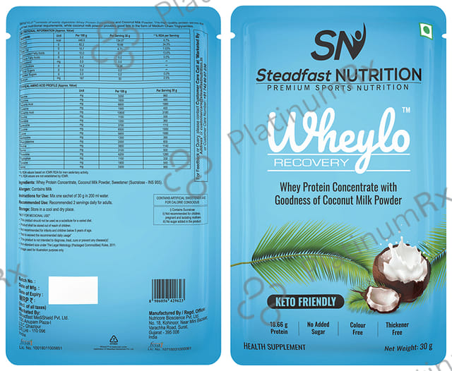 Steadfast Nutrition Wheylo Recovery Sachet (30gm Each)