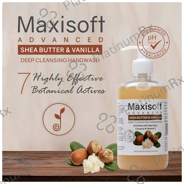 Maxisoft Advanced Shea Butter & Vanilla Deep Cleansing Hand Wash (500ml Each) 1 Bottle