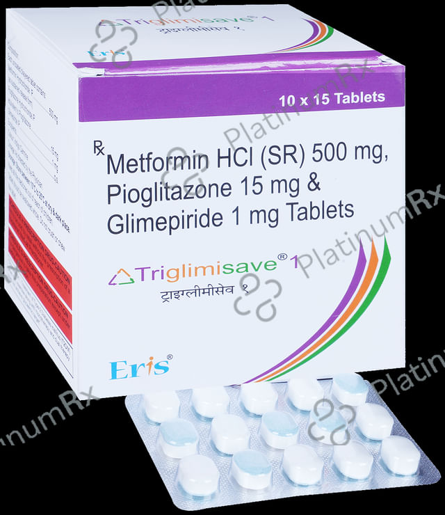 Triglimisave 1/500/15mg Tablet SR 15s