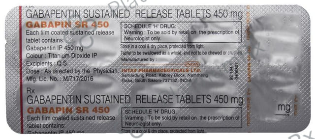 Gabapin SR 450mg Tablet 10s