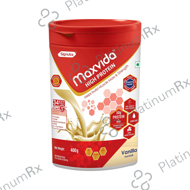 Maxvida High Protein Vanilla Flavour Powder 400gm