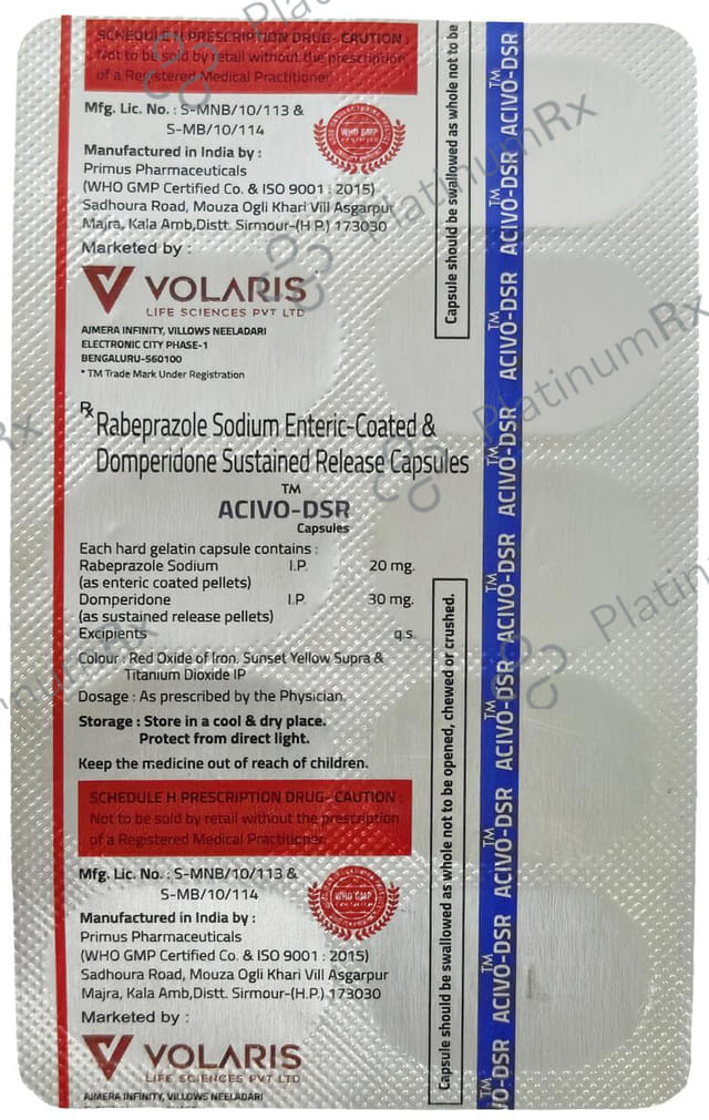 Acivo D 30/20mg Capsule SR 10s