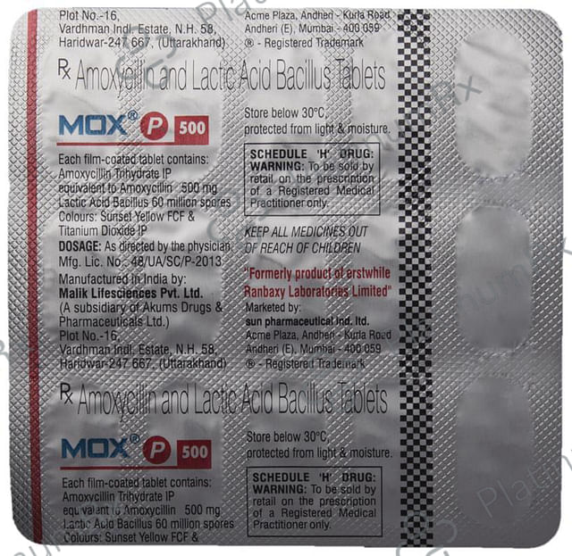 Mox P 500mg/60M Tablet 15s