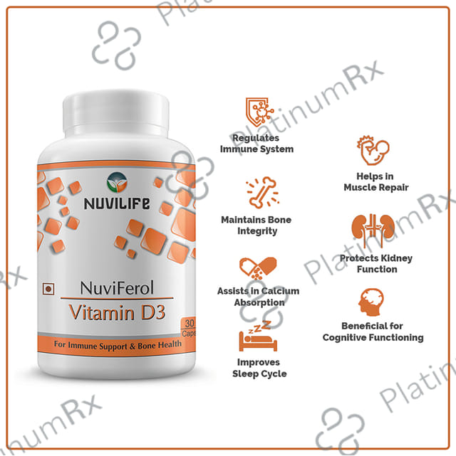 Nuvilife NuviFerol Vitamin D3 Capsule 30 Soft Gelatin Capsule