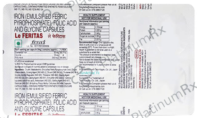 Le Feritas 27/10mg/250mcg Capsule 10s
