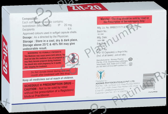 Zit 20mg Softgel Capsule 10s