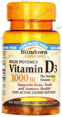 Sundown Naturals High Potency Vitamin D3 1000IU Softgel