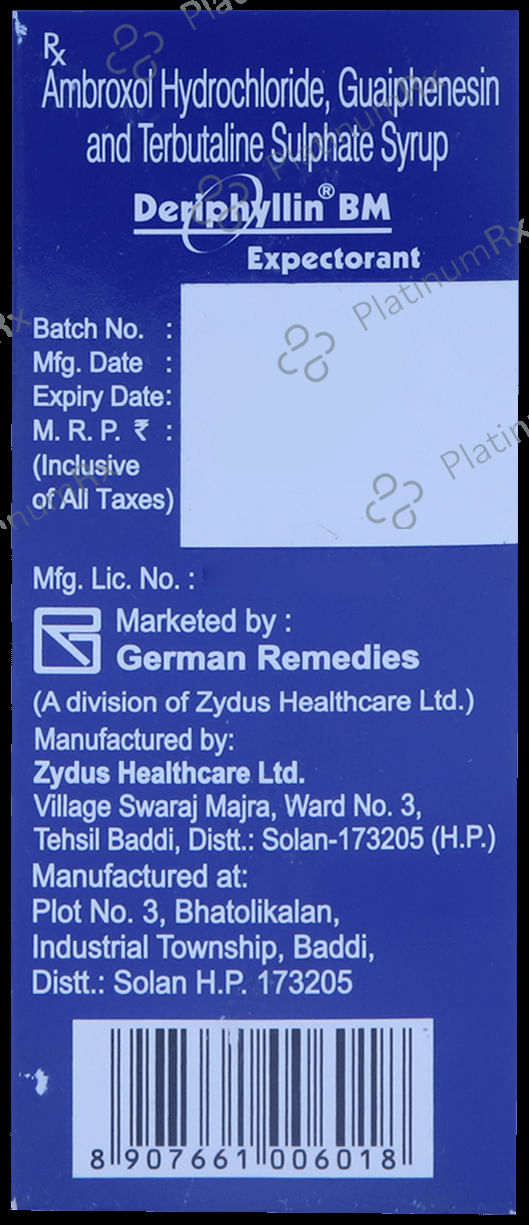 Deriphyllin BM 30/50/1.25mg Syrup 100ml