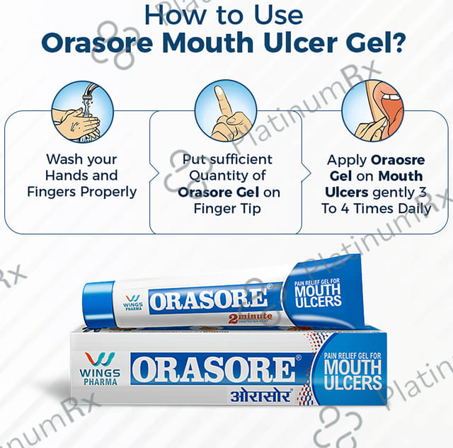 Orasore Mouth Ulcer Relief Oral Dental Gel 12gm