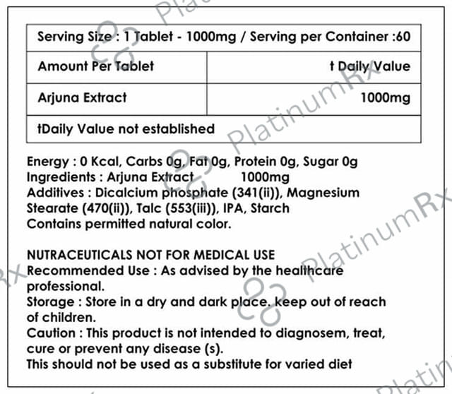Happy Millions Arjuna Tablet - Cardio Protector & Healthy Heart - 60 tablets
