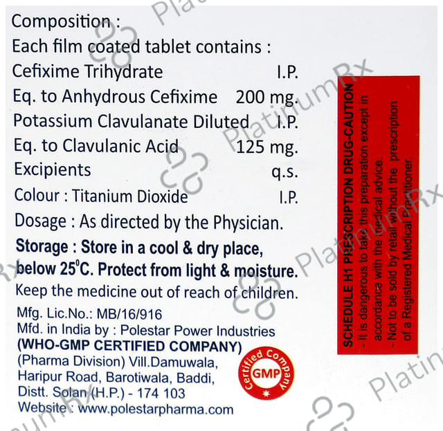 Onixim CV 200/125mg Tablet 10s