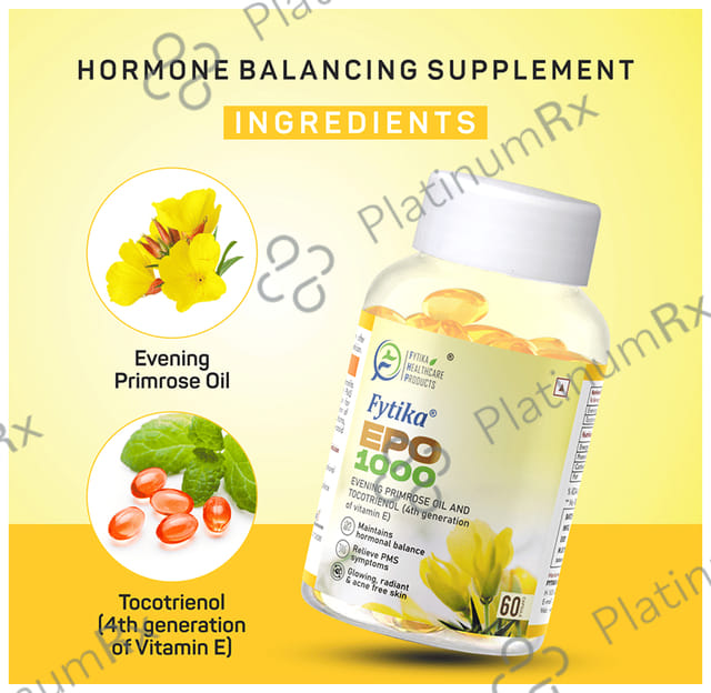 Fytika EPO 1000 Evening Primrose Oil and Tocotrienol Capsule