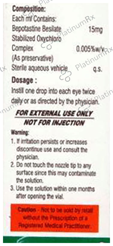 Bepocin 1.5% Sterile Eye Drops 5ml