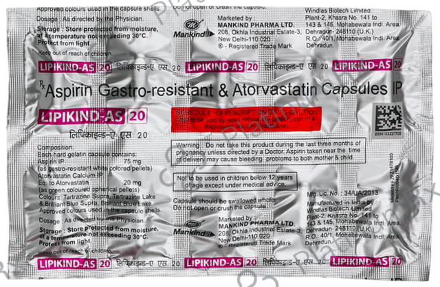 Lipikind AS 20/75mg Capsule 10s