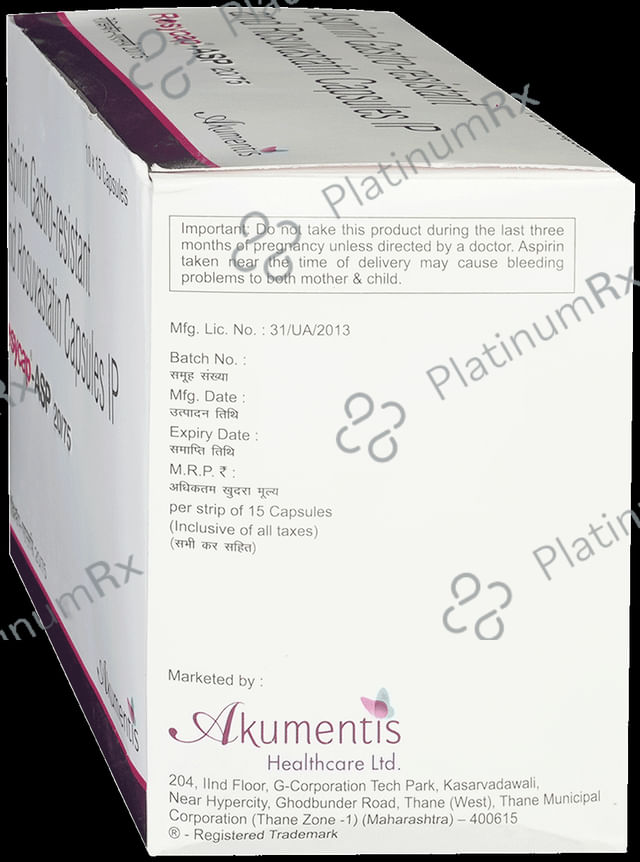 Rosycap ASP 20/75mg Capsule 15s