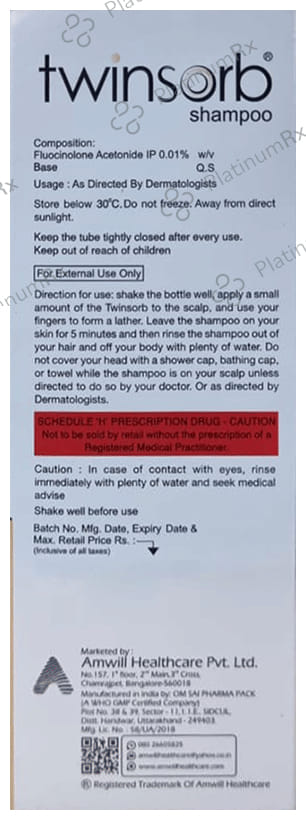 Twinsorb 0.01% Shampoo 100ml