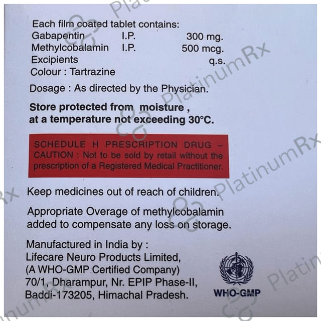 Nuragab M 300mg/500mcg Tablet 10s