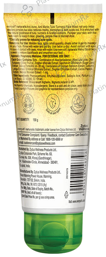 Everyuth Naturals Anti Acne Anti Marks Tulsi Turmeric Face Wash