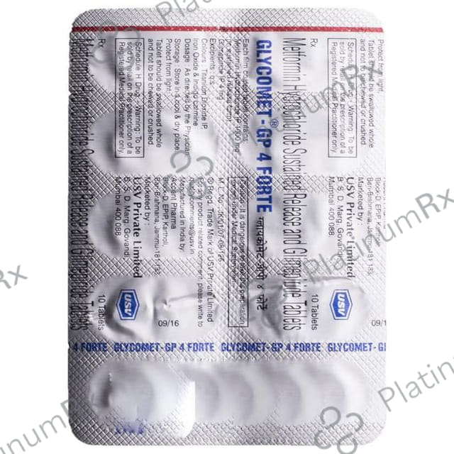 Glycomet GP 4/1000mg Forte Tablet PR 10s