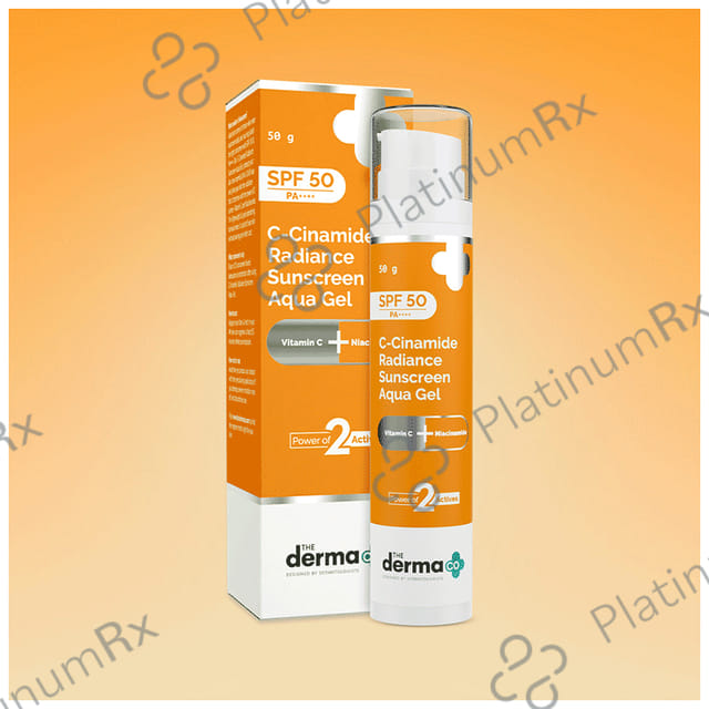 The Derma Co C Cinamide Radiance Sunscreen SPF 50 PA++++ Aqua Gel 50gm