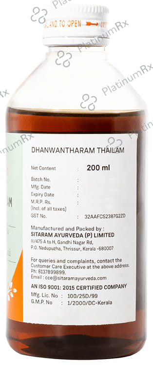 Sitaram Ayurveda Dhanwantaram Thailam 200 ml