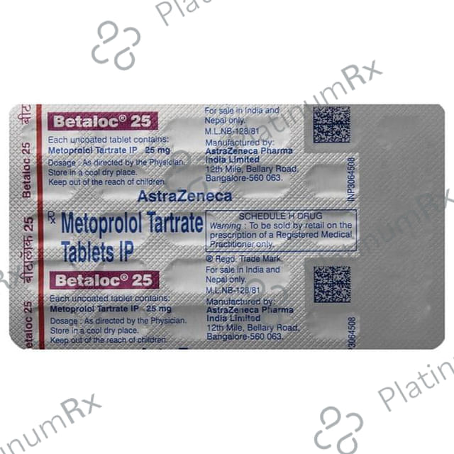 Betaloc 25mg Tablet 30s