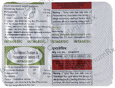 Intagesic 50 mg/325 mg Tablet