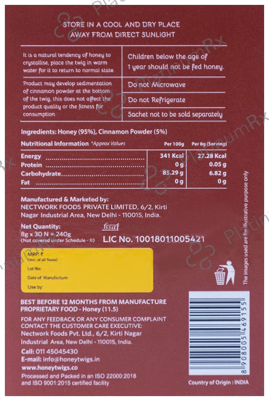 Honey Twigs Cinnamon Infused Honey 240gm
