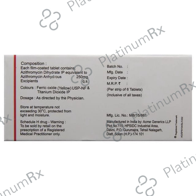 Azax 250mg Tablet 6s