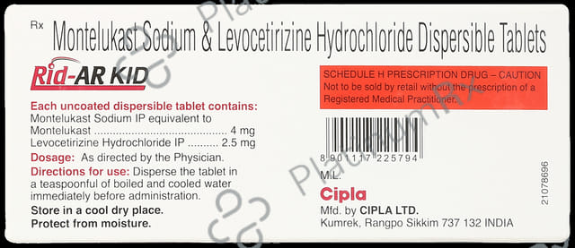 Rid-AR Kid 2.5mg/4mg Tablet DT Strawberry