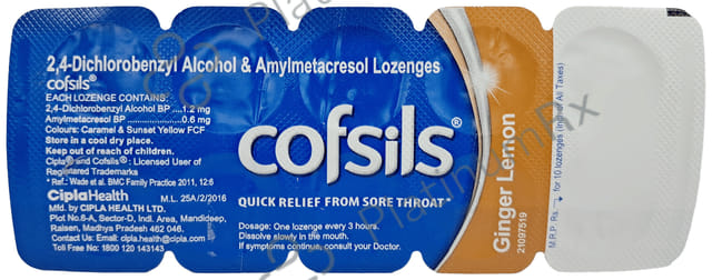Cofsils 1.2/0.6mg Lozenges Lemon Ginger 10s